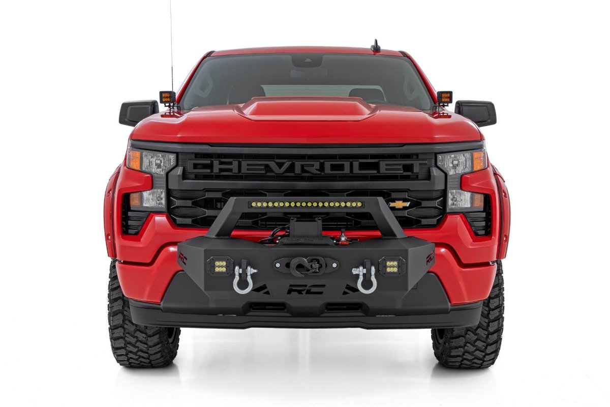 Chevrolet Silverado 1500 Winch Mount Kit - Front - Rough Country - EXO with LED Lighting - '22-'25